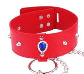 Exquisite Bondage Collar Set with Heart Crystal Accents Fancy Dress Ups